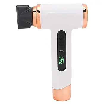 【中古】コードレスヘアドライヤー静か、ノズル付きコンパクト温冷旅行用ヘアドライヤー、デジタルスクリーン、USB充電式ポータブル200Wヘアブロードライ