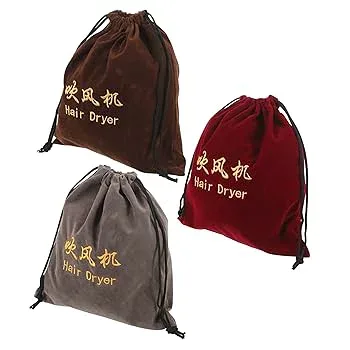 【中古】Mikinona 3個 収納袋 巾着収納袋 旅行用 トラベルドライヤー ヘアアクセサリーバッグ 用の収納袋 巾着袋 ファブリック