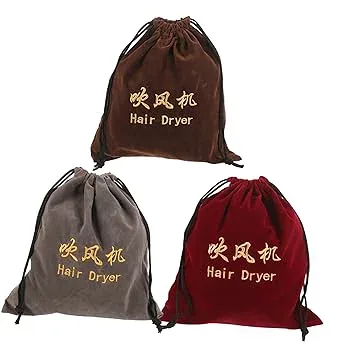 【中古】PAMINGONO 3個 収納袋 ヘアツールトラベルバッグ オーガナイザーバッグ 巾着袋 トラベルバッグ ヘアブロードライヤーバッグ ファブリック