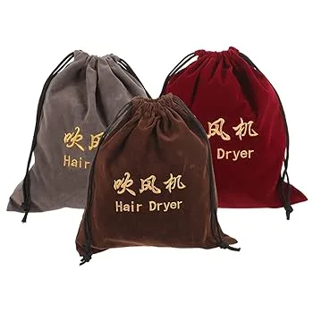 【中古】Healeved 3個 収納袋 ヘアスタイリングツールバッグ バッグ オーガナイザーバッグ 巾着袋 ヘアツールトラベルバッグ ファブリック