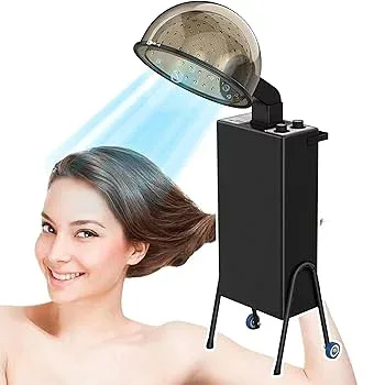 【中古】ヘアドライヤー、調節可能なサロンボンネットヘアドライヤー、取り外し可能なホイール付き1000Wフード付きボンネット、60分タイマー、4段階温度