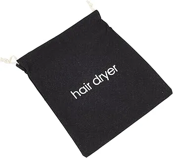 【中古】【未使用】ヘアドライヤーバッグ ヘアドライヤー収納袋 抽出紐付 トラベルポーチ 巾着袋 超大型ドライヤー袋 ホテル 旅行 家庭用 33*30cm(黒い)