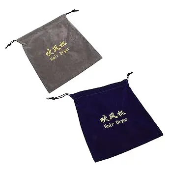 【中古】【未使用】TOVINANNA 2個 収納袋 dry bag ドライヤーの シ バッグ ストレートナー ホルダー ブロードライヤー ヘアブロワーバッグ 巾着袋 ベルベット