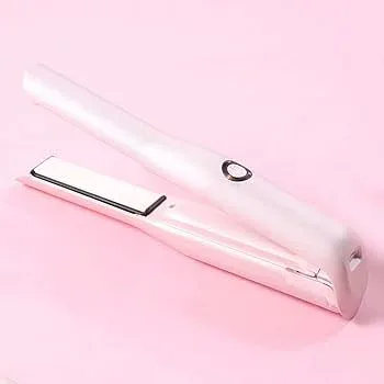 【中古】【未使用】コードレスストレートヘアアイロン、USB充電ミニフリンジストレートヘアアイロン2 in 1高速ポータブルデュアルユースヘアアイロン、家族/旅行用