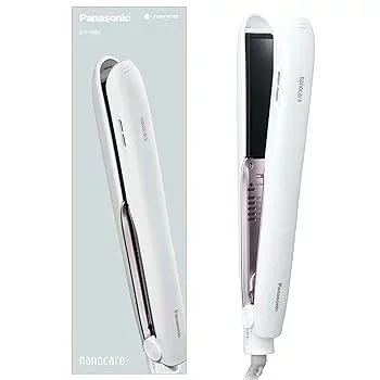 【中古】【未使用】パナソニック ヘアーアイロン ストレート用 ナノケア スムースグロスコーティング 海外対応 白 EH-HS9J-W