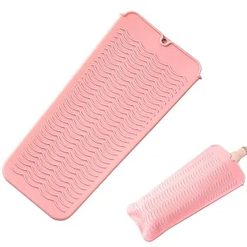 【中古】【未使用】耐熱ストレートナーパッド - トラベルヘアアイロンマット | パーマスタイリングツール火傷防止パッド、ホットヘアツール用ヘアアイロン耐熱パッ