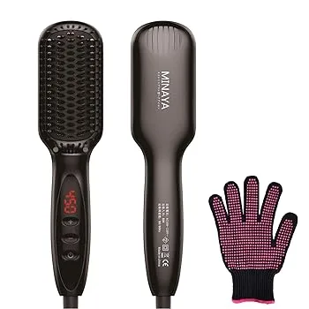 【中古】【未使用】ストレート ブラシ ヘアアイロン ストレートブラシ ブラシアイロン マイナスイオン 30秒で急速加熱 温度ロック 自動電源オフ 火傷 静電気防止