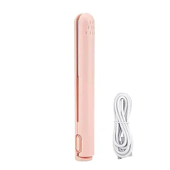【中古】【未使用】ヘアアイロン スマートキープ保温機能 フラットアイロン ストレートヘアアイロン なめらかで優しい ダメージレス (ピンク)