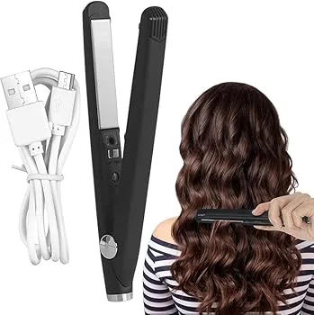 【中古】【未使用】ヘア-アイロン 2in1 ヘアアイロン ストレート 持ち運び ミニヘアアイロン 火傷防止 ヘアアイロン 充電式 USB 軽量 ヘアーアイロン ヘアアイロン