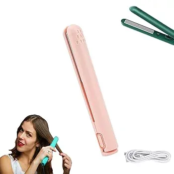 【中古】【未使用】Mysecrettop ミニヘアアイロン、旅行用ヘアカーラーアイロン、ミニ両用ヘアアイロン、ポータブルヘアアイロン、2 In 1 ヘアアイロンとストレート