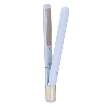 【中古】【未使用】小型 フラットアイロン 2 in 1 (紫)