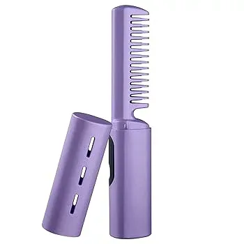 【中古】【未使用】Almencla USB ヘアアイロンブラシホットコーム抗火傷高速加熱スタイリングコームヘアスタイリング矯正ブラシ家庭旅行用,