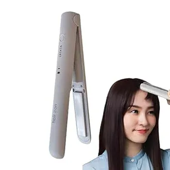 【中古】【未使用】ショートヘア用小型フラットアイロン、ミニヘアアイロン - USBショートヘアアイロン,ミニストレートアイロンフラットアイロン、ヘトレアスーアイ