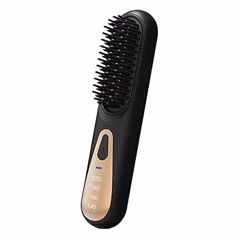 【中古】【未使用】縮毛矯正ブラシ、縮毛矯正スタイリングコーム - ヘアアイロンブラシスタイリング矯正スムージングコーム,家族、友人、女の子のための高速加熱ポ