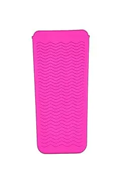 【中古】【未使用】耐熱シリコンマットポーチ、ストレートヘアアイロン、ヘアアイロン、フラットアイアンおよびトラベルマット、ホットスタイリングツール(ピンク)