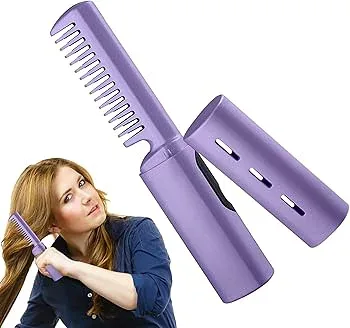 【中古】【未使用】ヘアアイロン アイロン コーム,3 つのギア制御を備えたポータブル充電式ヘア ストレートナー - デート、旅行、出張、レイジーヘア矯正コームワイ