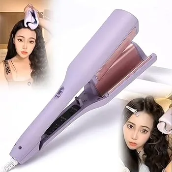 【中古】【未使用】ヘアアイロン カール ウェーブアイロン 32mm 波巻き【 USB 充電式&4段階温度調整可能&深さ32mmのU字溝】フレンチエッグローラー用V字型ヘアアイ