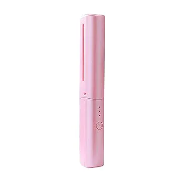 【中古】【未使用】コードレス ヒートブラシ USB充電式縮毛矯正 コーム ヘアアイロン コードレスヘアアイロン ヒートブラシ 3種類の温度調整 髪質を改善する コンパ