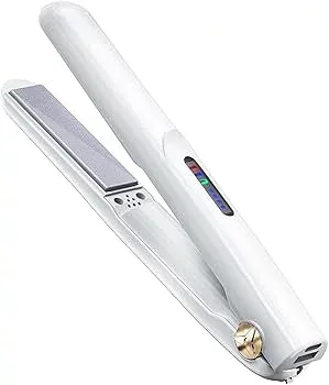【中古】【未使用】ヘアアイロン コードレス ストレート 2way カール メンズ ミニ USB充電式 海外対応 男女兼用 プロ 日本語取扱説明書付き ポーチ付き