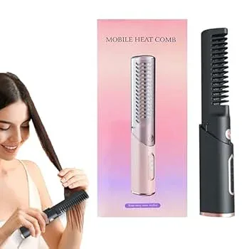 【中古】【未使用】Patonde コードレス矯正ブラシ、コードレスブラシ矯正器, 小さなストレートヘアアイロンコーム, ポータブルヘアストレートアイロン、ストレート