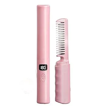 【中古】【未使用】コードレスヘアアイロン 急速予熱 USB充電式ヘアアイロン コードレス 梳子 いつシェイプアップできるワイヤレス・ポータブル インテリジェント温