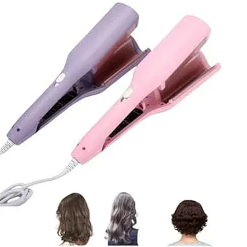 【中古】【未使用】フレンチウェーブヘアアイロン フレンチエッグローラー用V字型ヘアアイロン 温度調節可能 USB 充電式 カール ウェーブアイロン マイナスイオンヘ