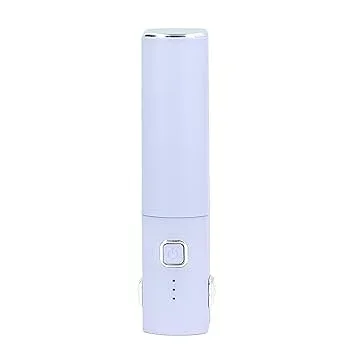 【中古】【未使用】小型ヘアアイロン 5V 2A 5W ヘアスタイリングアイロンボタン操作 USBケーブル付き 家庭旅行オフィス用 (紫)