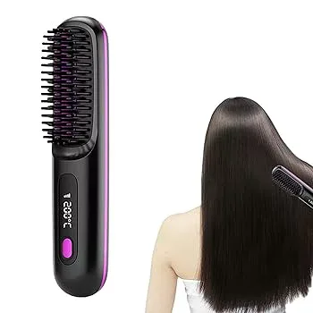 【中古】【未使用】ストレートニング Mb、ヘアアイロン コーム - コードレス ホット ブラシ ヘア ストレート アイロン 3 つの加熱設定 | マイナスイオンスムージン
