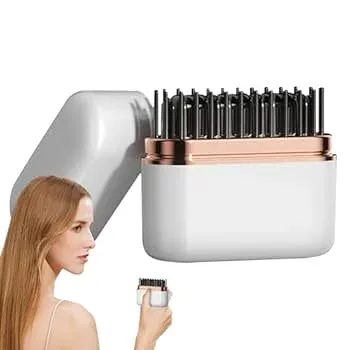 【中古】【未使用】Mxshc ポータブルストレートヘアコーム、コードレスストレートヘアアイロンブラシ - ポータブルマイナスイオントラベルホットコームストレートア