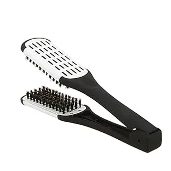 【中古】【未使用】ストレートヘアアイロンプロの理髪ツールデュプレックスブラシ髪矯正クランプヘアマッサージ家庭用