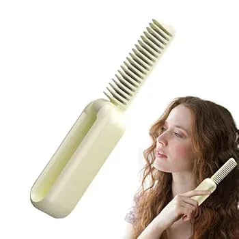 【中古】【未使用】ヒートブラシヘアアイロン、ヘアアイロンブラシ,ヘアアイロンコーム折りたたみ式ホットブラシヘアアイロン - 2000mAh ホットコーム、テーマパー