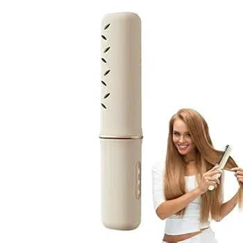 【中古】【未使用】コードレス ストレートヘアアイロン、コードレス ストレート ブラシ,旅行用ポータブル矯正ブラシ - 電動ヘアスタイリングツール充電ストレートブ