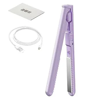 【中古】【未使用】トラベルヘアアイロン、トラベルヘアアイロン | ヘアアイロン、ポータブルヘアアイロン,USB 充電 2-in-1 カーリングワンド & フラットアイロンヘ