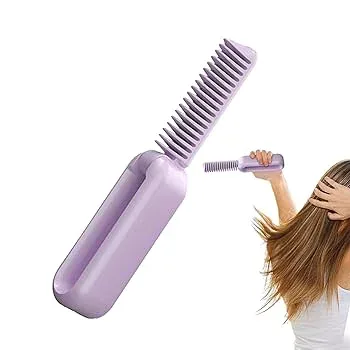 【中古】【未使用】ヒートブラシヘアアイロン、ヘアアイロンブラシ,ヘアアイロン ブラシUSB充電アイロンストレートナー - 2000mAh ホットコーム、テーマパーティー