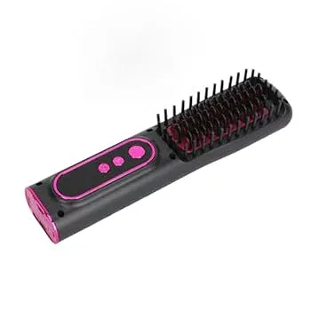 【中古】【未使用】Vomeko コードレスヘアアイロンブラシ、女性用ポータブルヘアアイロンブラシ、USB 充電式高速加熱縮れコントロールプロフェッショナルヘアアイロ