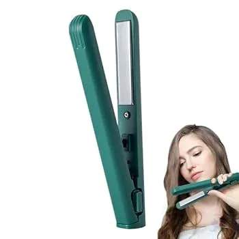 【中古】【未使用】フラットアイロンヘアストレートアイロン、女性用セラミックヘアストレートナー、2 in 1フラットアイロンヘアストレートアイロン&カーラー、ショ