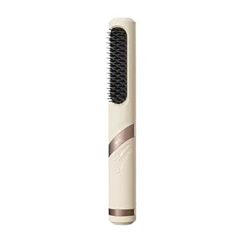 【中古】【未使用】Generic コードレスヘアストレートナー加熱コーム3段階温度調整ポータブルスタイリングアイロン, 黄色