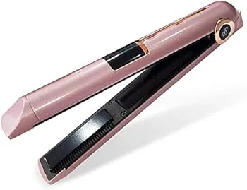 【中古】ヘアアイロン コードレス 2way ストレートアイロン ミニ ヘアカール 櫛付き マイナスイオン USB充電 165/185/205℃ 3段階温度調節 led表示 ポー