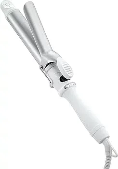 【中古】SALONIA サロニア セラミック カール ヘアアイロン コテ 32mm 海外対応 耐熱ポーチ付 SL-008SW ホワイト