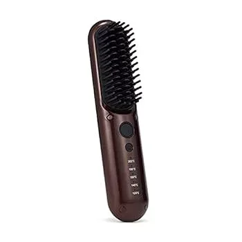 【中古】Le ment (ルメント) コードレス ストレートヒートブラシ ブラシ型ヘアアイロン ストレートアイロン MAX200℃ セラミックコーティング 簡単ストレ