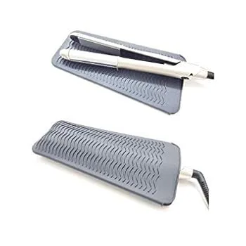 【中古】ヘアアイロン耐熱ポーチ 滑り止めマット 2way 260℃の高温も耐熱しやけど防止 旅行出張など携帯に便利 グレー