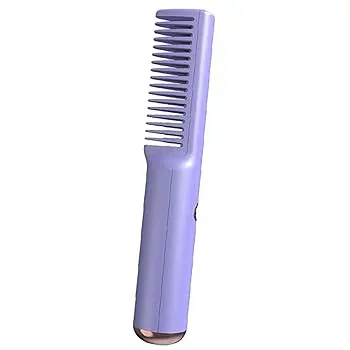 【中古】ホットブラシヘアアイロン - 電動縮毛矯正コーム | 充電式ポータブル矯正ブラシ、ホットコームヘアアイロン、女性用、レディース Subtle beauty