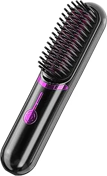 【中古】ヘアアイロン ストレート コードレス ブラシ型 usb充電式 ミニ 女性 メンズ 人気