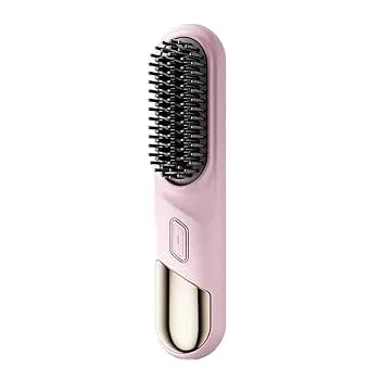 【中古】ヒートブラシ ストレートアイロン コードレス 【2024年新登場・6千万マイナスイオン】 ヘアアイロン ブラシアイロン ストレート カール USB充電
