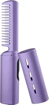 【中古】ストレートヘアアイロンコーム、コードレスUSB充電ミニ女性ヘアストレートアイロン、3つのギア制御付き、クイックヒートハンドヘルドヘアストレ