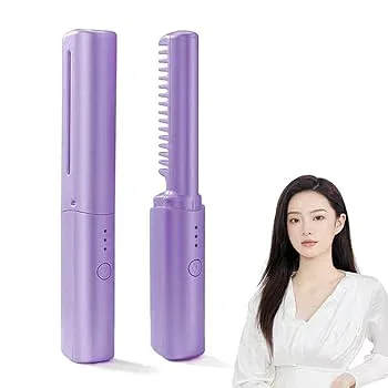 【中古】2 In 1 ヘアアイロン コードレスヘアアイロン ヒートブラシ 150〜200℃温度調整 持ち運び ヘアアイロン ストレート 3段階調節200℃ USB充電式 軽