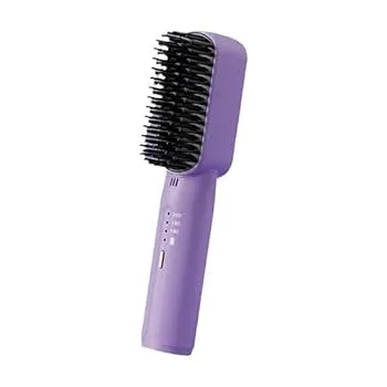 【中古】縮毛矯正コーム ヒートブラシ コードレス ポータブル ヘアアイロン ストレート ブラシ ヘアアイロン 160〜200℃温度調整 20秒予熱 定温制御 3段