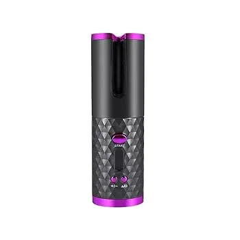 【中古】オートカールヘアアイロン 自動カールヘアアイロン 自動巻き コードレス カール方向調節可能 150~200℃&6段階温度調節 8~18秒&タイマー設定 USB