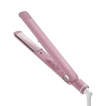 【中古】2024年秋冬カラー SALONIA サロニア ストレートアイロン ヘアアイロン 24mm 耐熱ポーチ付 海外対応 SL-004SMP マイニュアンスピンク