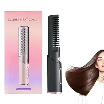 【中古】コードレス矯正ブラシ、コードレス矯正ブラシ,加熱コームヘアストレートナー | 小さSなヘアストレートナーカーラーブラシ、女性用ストレートブラ